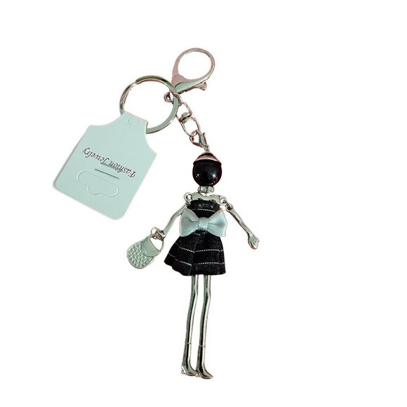 Fashion Jewelry Moveable Lady Keychain Bag charm - Picture 5 of 11